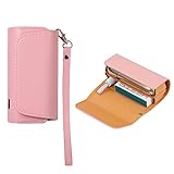 2in1 Hülle für IQOS 3 DOU & Zigarette Pocket Charger - Case Kunstleder Schutzhülle, Schutzhülle für IQOS 3 3.0 IQOS 3 DOU - Canvas + PU-Leder Rosa