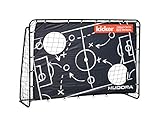 HUDORA Kinder & Erwachsene Fußballtor Trainer Edition, Matchplan | Fußball-Tor Garten mit Torwand im exklusiven Kicker Design, schwarz, 213 x 152 x 76 cm