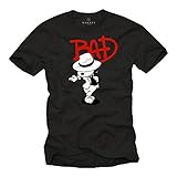 MAKAYA Herren T-Shirt mit Aufdruck Kurzarm Rundhals- Ausschnitt - Bad Dog Snoop Jackson schwarz Größe XXXXL