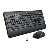 Logitech MK540 Advanced Kabelloses Tastatur-Maus-Set, 2.4 GHz Wireless Verbindung via Unifying USB-Empfänger, 3-Jahre Akkulaufzeit, Für Windows und ChromeOS PCs/Laptops, Deutsches QWERTZ-Layout