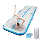 FBSPORT Airtrack Matte, 10 cm Aufblasbare Gymnastic Matte, Länge 3 m Tumbling Matte, Trainingsmatte, Aufblasbare Matratzen mit Tragetasche
