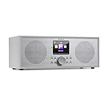 auna Silver Star Stereo Internet DAB+ / UKW Radio - Internet-Radio mit WLAN, Küchenradio, Bluetooth, 2 x 8 Watt RMS, USB, App-Steuerung, AUX, Weckfunktion, inkl. Fernbedienung, weiß