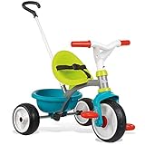 Smoby 740326 - Be Move blau - Kinderdreirad mit Schubstange, Sitz mit Sicherheitsgurt, Metallrahmen, Pedal-Freilauf, für Kinder ab 15 Monaten