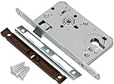 KOTARBAU® Einsteckschloss 72/55mm DIN Links Profilzylinder Schloss Türschloss mit Gegenplatte Stahl Verzinkt Top-Qualität Rostfrei Robust Silber