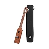 ammoon Ukulele 23 Zoll Akustisch Konzert Mahagonieholz Tragbar Kompakte Größe mit Geschnitzte Musikalische Skala&Chord Chart Tragetasche