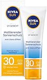 NIVEA SUN UV Gesicht Mattierender Sonnenschutz LSF 30 (50ml), nicht fettende Sonnencreme für das Gesicht, Sonnenmilch mit leichter Textur