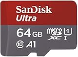 SanDisk Ultra 64GB MicroSDXC Speicherkarte + SD-Adapter mit A1 App-Leistung bis zu 100 MB/s, Klasse 10, U1