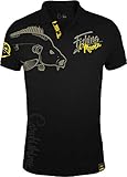 HOTSPOT DESIGN Polo Shirt Fishing Mania Carpfishing, XXL, SW-Gelb, 010200305