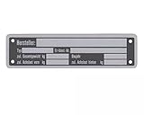 1 x Blanko Typenschild Anhängertypenschild Neutral Anhänger - Vers. 5