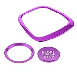 perfk 3 Stücke Trapez Aluminiumlegierung Bling Lenkradabdeckung Aufkleber, Fahrzeugmotor Push Button Cover Aufkleber