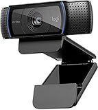 Logitech C920 HD Webcam, Full HD 1080p/30fps, Videoanrufe, klares Stereo-Audio, HD-Lichtkorrektur, funktioniert mit Skype, Zoom, FaceTime, Hangouts, PC/Mac/Laptop/Macbook/Tablet – Schwarz