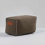 SACKit - RETROit Cobana Square Drum Sitzsack-Würfel Indoor/Outdoor in braun, Sitzhocker mit 60x35x40cm und YKK-Reißverschluss