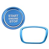 perfk 3 Stücke Trapez Aluminiumlegierung Bling Lenkradabdeckung Aufkleber, Fahrzeugmotor Push Button Cover Aufkleber