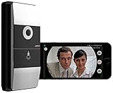 Somikon Türsprechanlagen: WLAN-Video-Türklingel mit App, 180° Bildwinkel, 6 Monate Akku-Laufzeit (Türspion Kamera)