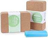 Yogablock Kork stabil & rutschfest | Yoga Block 2er Set |Natur Korkblock für Yoga und Fitness –76mm Pilates & Hatha Klotz – Cork Brick – Yogaklotz 100% Naturkork Mit Yoga Gurt