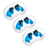 PI-PE - 3 Paar - Ohrstöpsel aus Silikon - Komfortable Ohrenstöpsel zum Schwimmen, Tauchen und Schnorcheln - Ohrschutz gegen Wasser mit Aufbewahrungsbox (Erwachsene, blau)