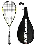 TECNIFIBRE Squashschläger Carboflex 125 Basaltex Schläger + 3 Dunlop Squashbällen