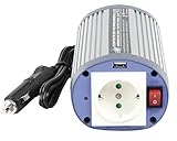 Eurosell - Profi Wechselrichter 24V 230V - 150W 150 WATT + USB Port Spannungswandler Zigarettenanzünder Steckdose Adapter Konverter Converter Strom für LKW Boot