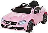 Actionbikes Motors Spielzeug Elektroauto Mercedes Benz C63 - Lizenziert - Ledersitz - Rc Fernbedienung - Elektro Auto für Kinder ab 3 Jahre - Kinderauto (Pink)
