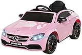 Actionbikes Motors Spielzeug Elektroauto Mercedes Benz C63 - Lizenziert - Ledersitz - Rc Fernbedienung - Elektro Auto für Kinder ab 3 Jahre - Kinderauto (Pink)