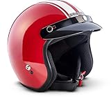 ARMOR HELMETS® AV-47 „Red“ · Jet-Helm · Motorrad-Helm Roller-Helm Scooter-Helm Moped Mofa-Helm Chopper Retro Vespa Vintage Pilot Biker Helmet · DOT Schnellverschluss Tasche XS (53-54cm)