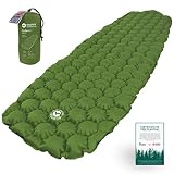 ECOTEK Outdoors Hybern8 ultraleichte, aufblasbare Isomatte zum Wandern, Backpacken, Campen – Konturiertes FlexCell-Design – Perfekt für Schlafsäcke, Hängematten