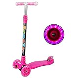 Scooter Kinder Roller, Dreiradscooter für Mädchen und Jungen, Höhenverstellbarer und Abnehmbarer Kinderscooter, mit PU Räder/Graffiti Kinder Scooter