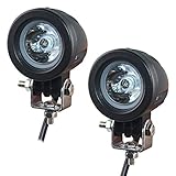 Motorrad Zusatzscheinwerfer LED, EKLAMP 2inch 10W Motorrad Nebelscheinwerfer LED, Scheinwerfer Auto, Arbeitsscheinwerfer Spotlight,6500K IP67 Offroad Zusatzscheinwerfer, Bar Car, ATV(2Pcs) (Round 10W)