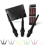 Tindola MAX Dartspitzen Kunststoff, Schwarze Soft Dart Spitzen Plastik kurz, Darts Spitzen Pfeile 2BA kleines Gewinde