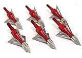 molinoRC 6X Pfeilspitzen rot Jagdspitzen Armbrust Bogen Alu mit 3 Klingen aus 430 Edelstahl 6X Pfeilspitze für Jagd schwarz Alu und Edelstahl Pfeilspitzen Bogenschießen Armbrust Pfeil und Bogen