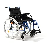 FabaCare Rollstuhl D200-V, Leichtgewicht Faltrollstuhl, vieles Einstellbar, faltbar, Premium Transportrollstuhl, Sitzbreite 52 cm