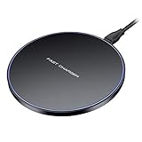 Limxems 10W Wireless Charger Schnelles Qi Induktions Ladegerät, Ladestation für iPhone 12/11 /X /8/8 Plus, Samsung Galaxy S9 /S8 /S8 Plus /S7 /Note 8 /Note 5 und Alle Qi-fähige Geräte