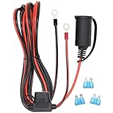 3m Zigarettenanzünder Verlängerungskabel,SWNKDG 12V KFZ Zigarettenanschlusskabel Zigarettenanzünderbuchse Auto Steckdose (O-Ring) 15A Sicherungsschutz [16AWG / 12V / 24V]