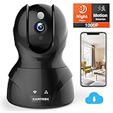 KAMTRON WLAN IP Kamera FHD Überwachungskamera mit 350°/100°Schwenkbar,Home und Baby Monitor mit Bewegungserkennung, Zwei-Wege-Audio, Nachtsicht,unterstützt Fernalarm und Mobile App Kontrolle