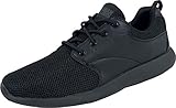 Urban Classics Damen und Herren Light Runner Shoe, Low-Top Sneaker für Damen und Herren, Sportschuhe mit Schnürung, Schwarz, Größe 43