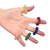 Massage Ring Stachelig Sensorische Fingerringe, Finger Massage Ring Stachelig Finger Ring/Akupressur Ring Set für Jugendliche Erwachsene,Leise Stress Reduzierer und Massager,6 Stück