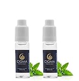 CIGMA 2 X 10ml E Liquid, Minze, Neue Premium Qualitätsformel nur mit wertvollen Zutaten, Hergestellt für Elektronische Zigaretten und E Shishas