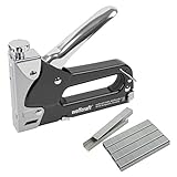 wolfcraft Tacocraft 7 Handtacker Set 7089000 | Leistungsstarker Werkzeugtacker mit regulierbarer Schusskraft inkl. 1000 8 mm Klammern | Ideal für anspruchsvolle Arbeiten und Renovierungen