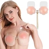 MELLIEX Klebe BH, Trägerloser Selbstklebend Silikon Nipple Cover Unsichtbar Brustwarzenabdeckung Nippelabdeckung Brustaufkleber (Petal)