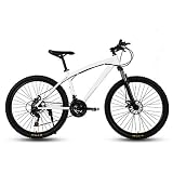 26-Zoll-Mountainbikes, Doppelscheibenbremse Hardtail Mountainbike, Herren Damen High-Carbon Stahl All Terrain Alpine Fahrrad Anti-Rutsch-Bikes,27 Speed