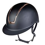 HKM Lady Shield Reithelm, Schwarz/Rosegold, M 55cm-57cm Größe, Schwarz, Rosegold, M 55 cm-57 cm, 12509-9178-M