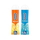 Durex Gleitgel Ausprobierpaket mit 2 Sorten (Play Wärmend, Prickelnd) 2 x 50 ml Gleitcreme für Sie und ihn im Vorteilsset