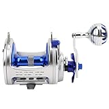 VGEBY Rolle TR10000 Spinning Fishing Wheel Zubehör für das Hochseefischen mit Tasche 30kg maximale Bremskraft(Silber + Blau)