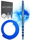 Skymond Shisha Schlauch mit Mundstück Inkl. Knickschutzfeder & Gratis Tabaksieb [Geeignet für Jede Shisha] 150cm Silikon Shisha Schlauch Set mit Adapter [Premium Taste Technology] Ocean Blue