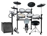 XDrum DD-530 MAXI LIVE KIT E-Drum Set - elektronisches Schlagzeug mit 400 Sounds und Lernfunktion - 4 Pads mit Mesh Heads - 4 Beckenpads - inkl. Drum-Monitor, Hocker und Kabel