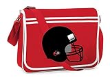 Druckerlebnis24 Schultertasche - Helm Eishockey Bauarbeiterhelm Fußball - Umhängetasche, geeignet für Schule Uni Laptop Arbeit