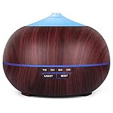 Tenswall Aroma Diffuser, Luftbefeuchter Ultraschall Wasserlose automatische Abschaltung，7-Farben-LED, geeignet für Schlafzimmer, Büro, Spa-Raum- BPA frei