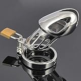 ZZQQ Männer Edelstahl Keuschheits CB Metall Keuschheit mit Bondage Pěnis Lock-Kleid (Size : L)