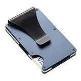 SEMLIMIT Premium Kartenetui Blau - Geldklammer NFC & RFID Schutz - Geldbörse Herren für 1 bis 15 Kreditkarten | Gratis E-Book (blau)