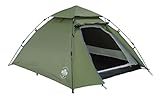 Lumaland Outdoor Pop Up Kuppelzelt Wurfzelt 3 Personen Zelt Camping Festival etc. 215 x 195 x 120 cm robust Grün